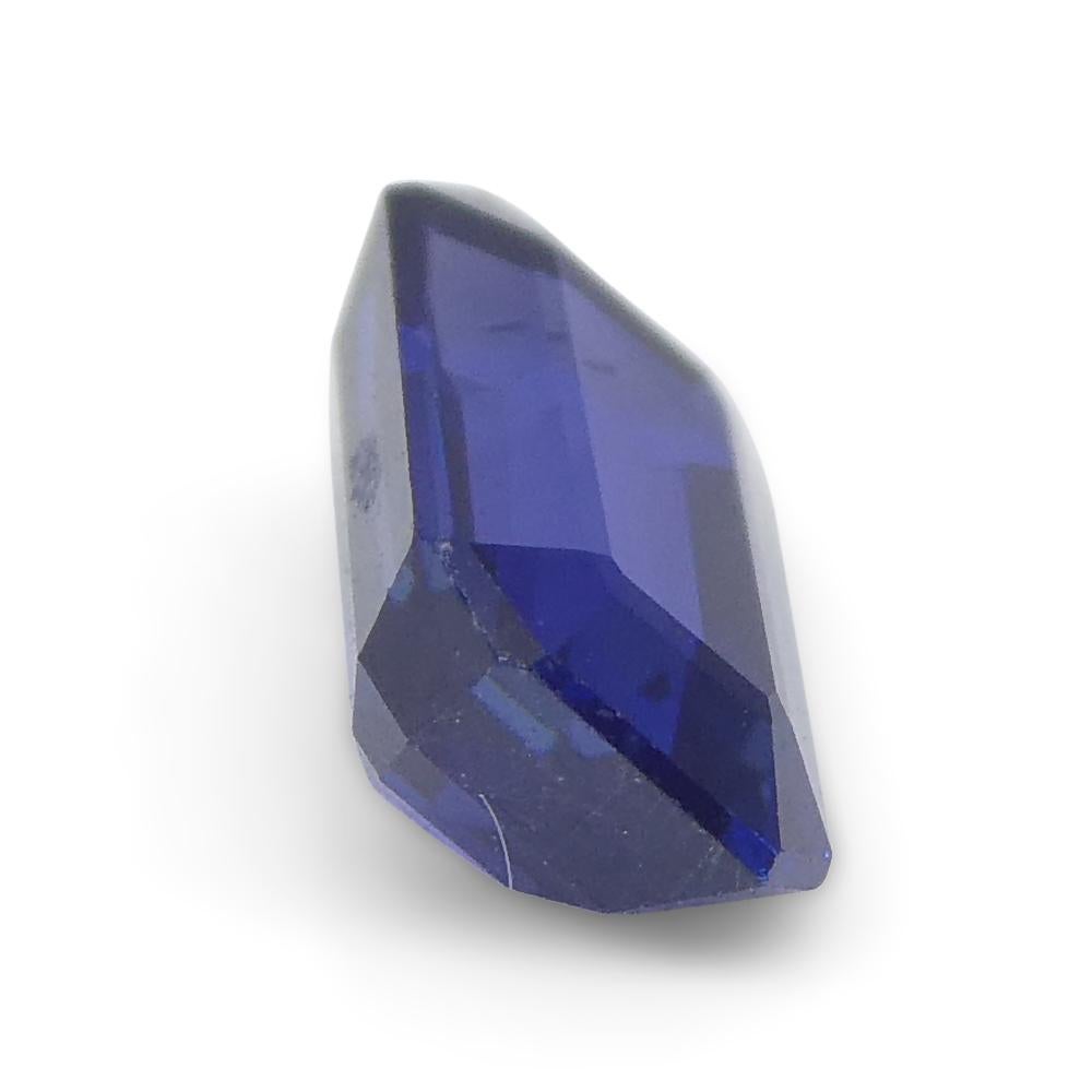 0.82ct Emerald Cut Blue Sapphire from Madagascar Unheated For Sale 4