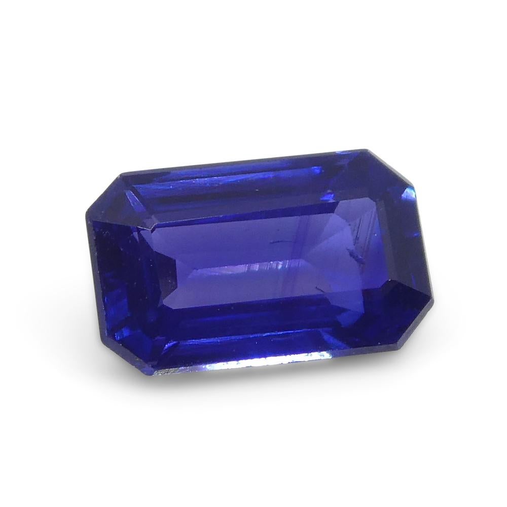0.82ct Emerald Cut Blue Sapphire from Madagascar Unheated For Sale 5