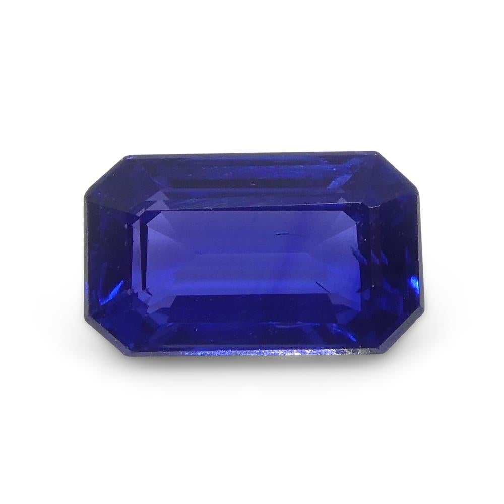 0.82ct Emerald Cut Blue Sapphire from Madagascar Unheated For Sale 6