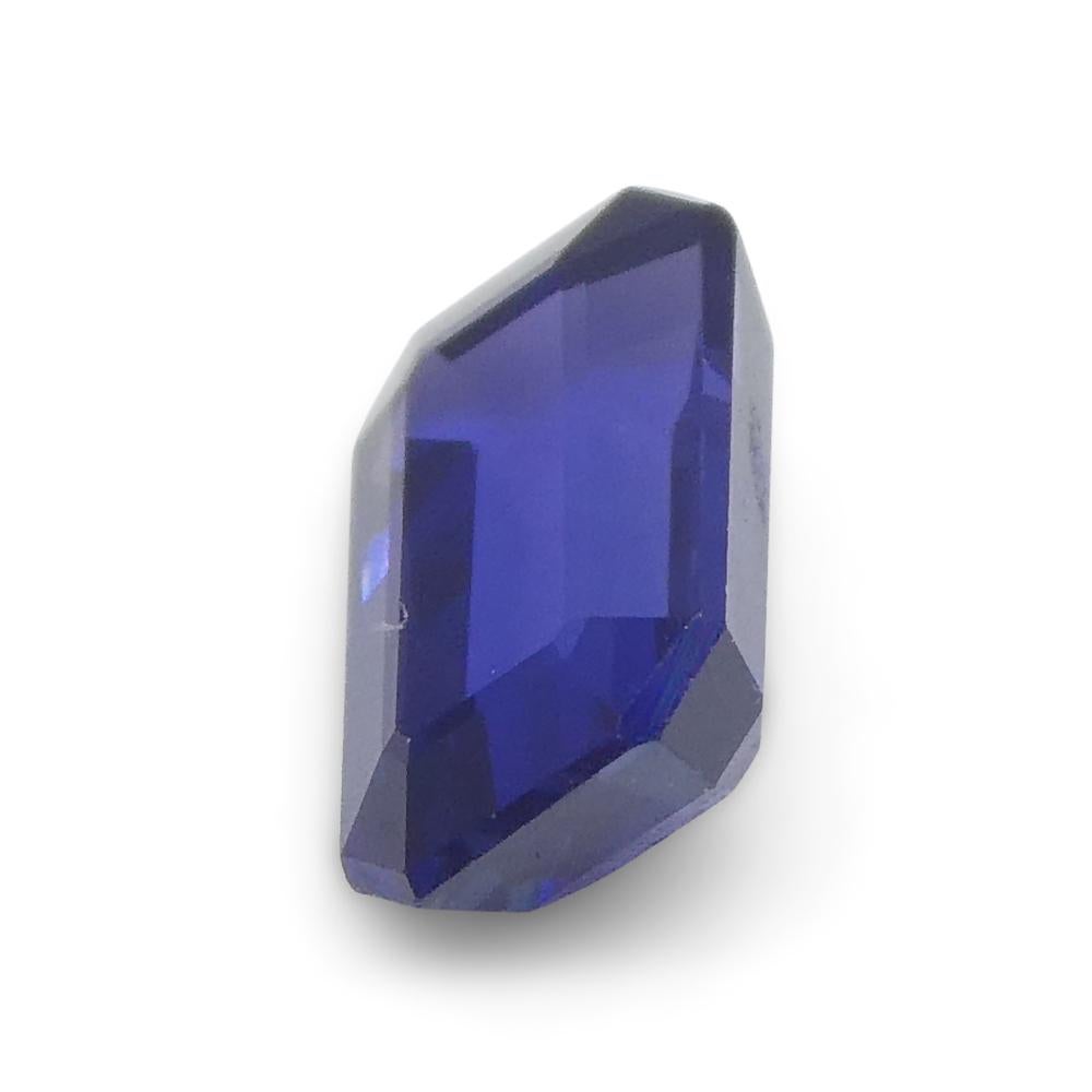 0.82ct Emerald Cut Blue Sapphire from Madagascar Unheated For Sale 2