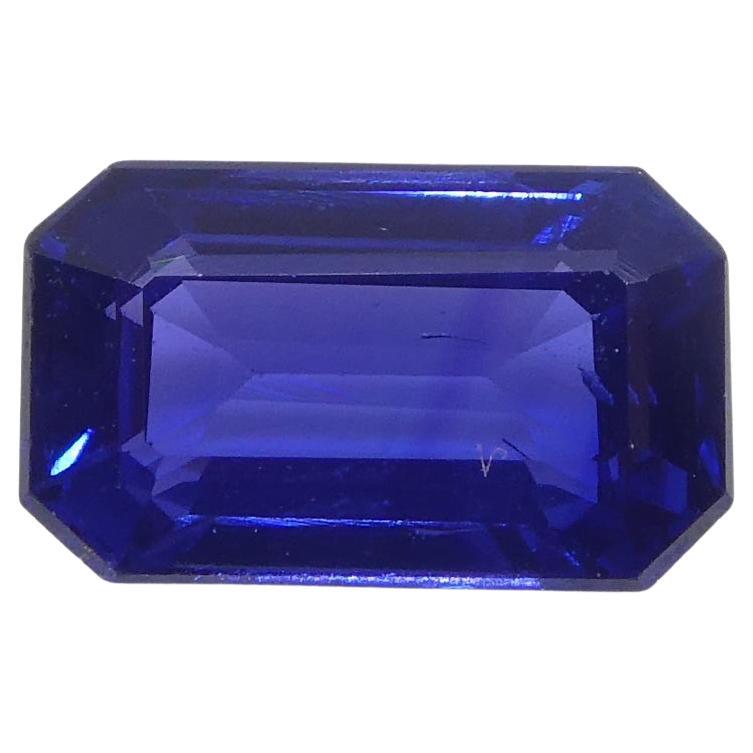 0.82ct Emerald Cut Blue Sapphire from Madagascar Unheated For Sale