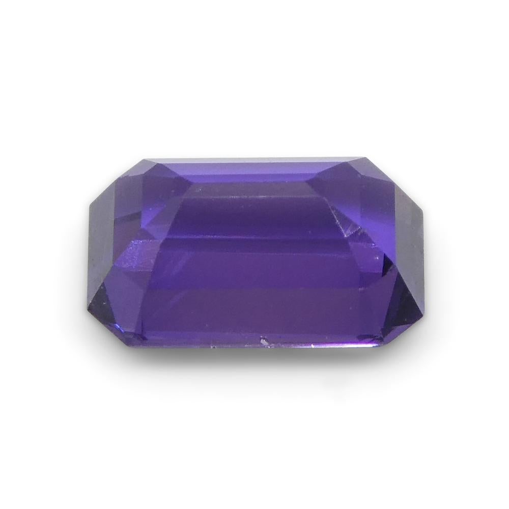 0.82ct Emerald Cut Purple Sapphire from Madagascar Unheated For Sale 6