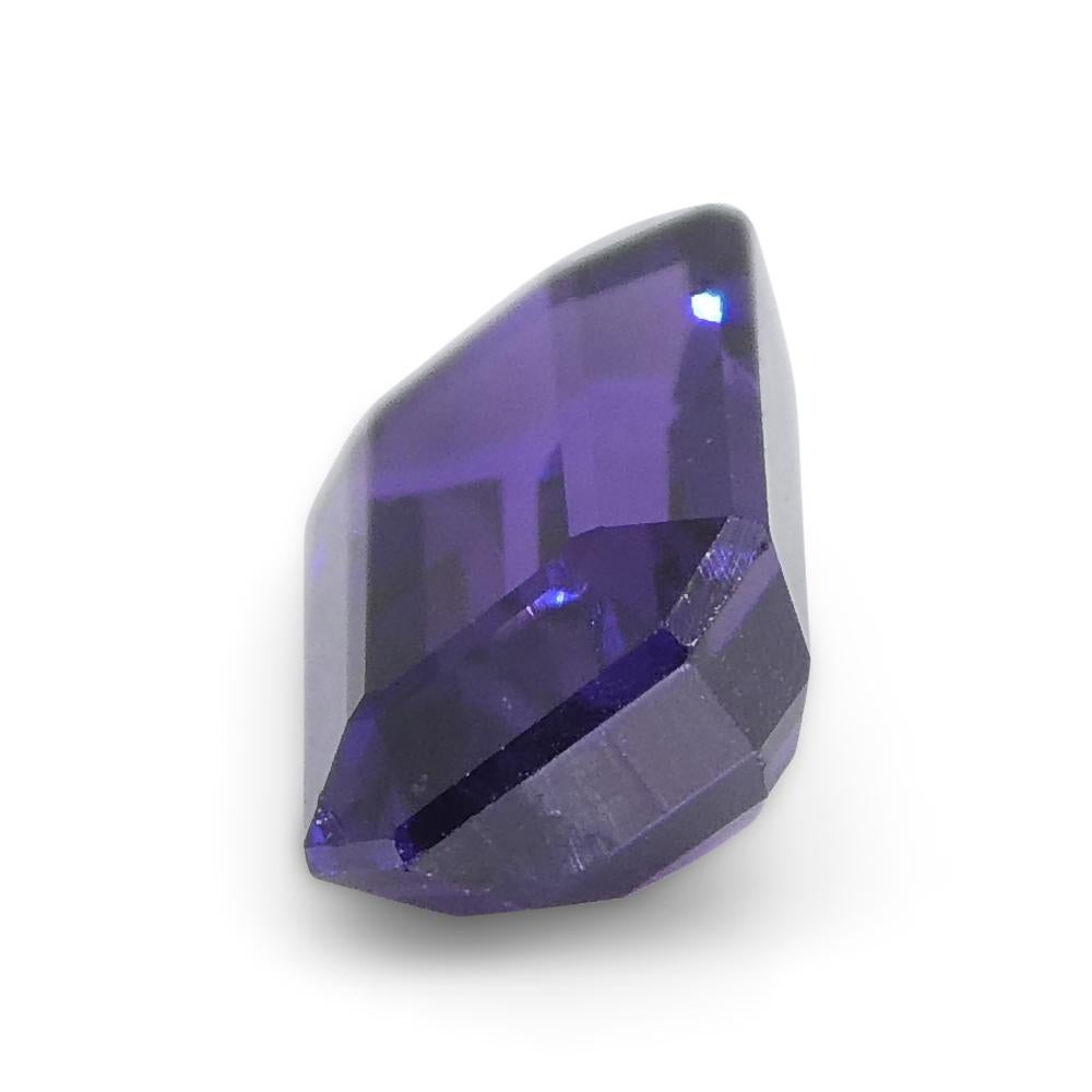 0.82ct Emerald Cut Purple Sapphire from Madagascar Unheated For Sale 7