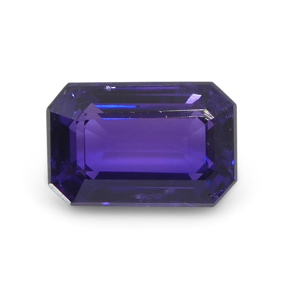 0.82ct Emerald Cut Purple Sapphire from Madagascar Unheated For Sale 9