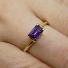 0.82ct Emerald Cut Purple Sapphire from Madagascar Unheated