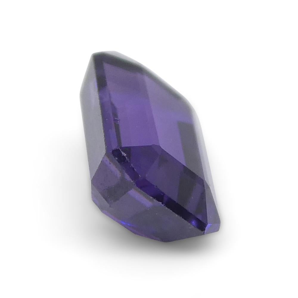 0.82ct Emerald Cut Purple Sapphire from Madagascar Unheated For Sale 1