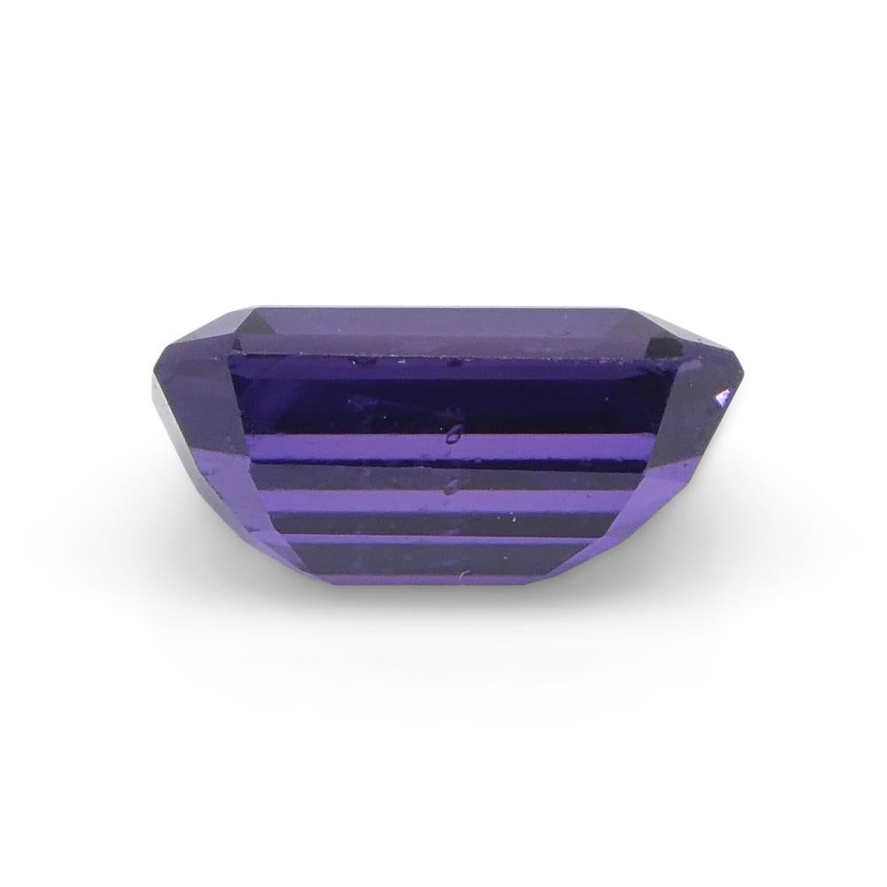 0.82ct Emerald Cut Purple Sapphire from Madagascar Unheated For Sale 2