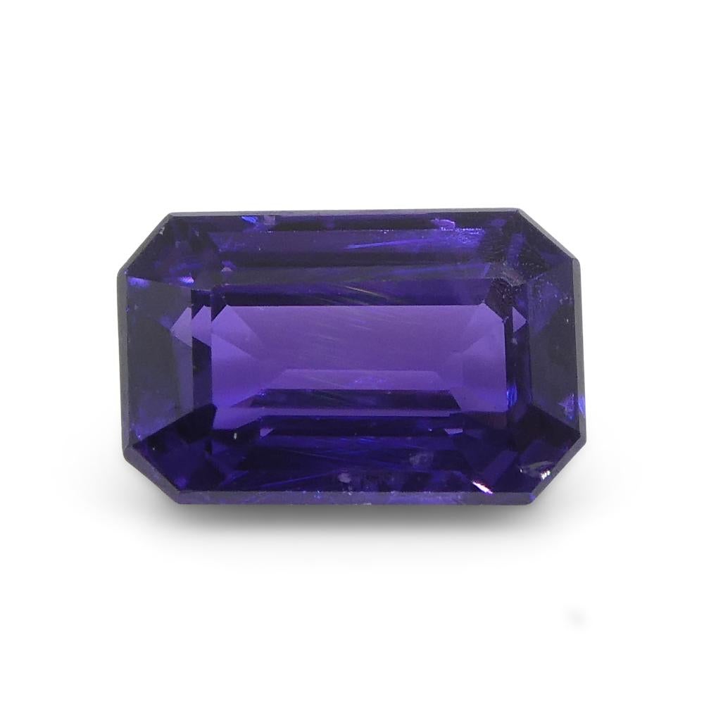 0.82ct Emerald Cut Purple Sapphire from Madagascar Unheated For Sale 3