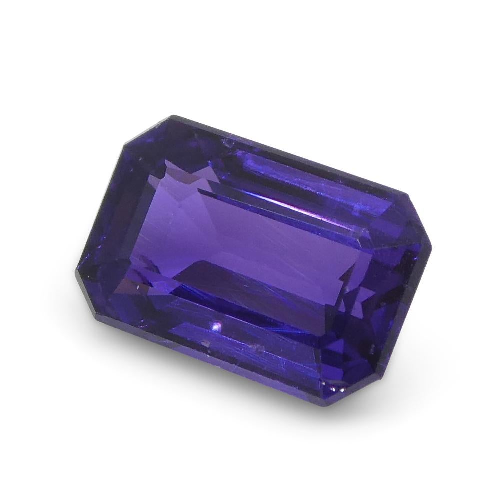 0.82ct Emerald Cut Purple Sapphire from Madagascar Unheated For Sale 5