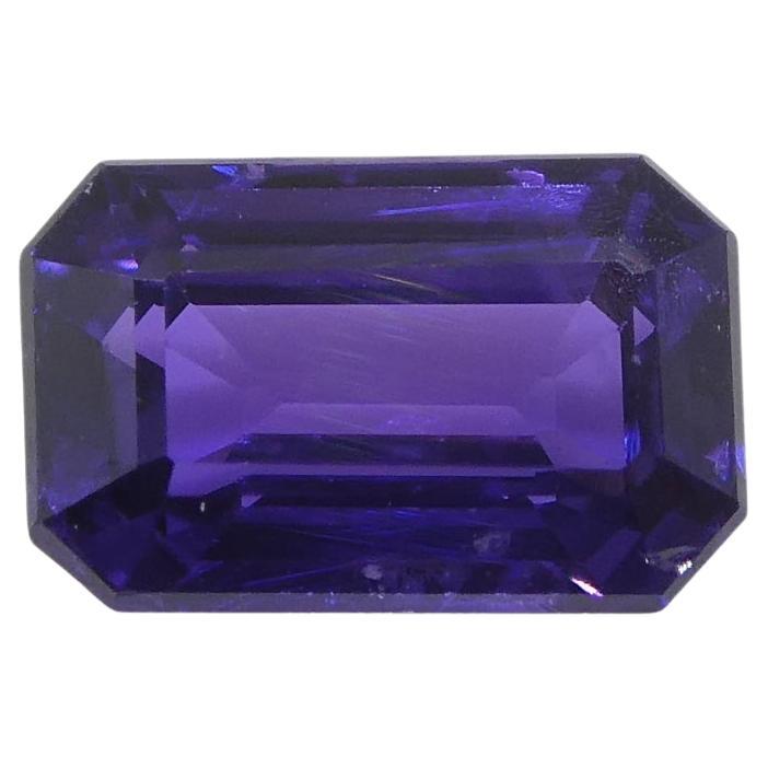 0.82ct Emerald Cut Purple Sapphire from Madagascar Unheated For Sale