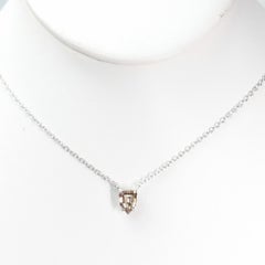 14"-16" Natural Brown Diamond(0.82CT) Bullet Choker Necklace in 14KW Gold