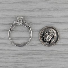 0.82ctw Round Diamond Engagement Ring 14k White Gold Size 7 Cathedral Band