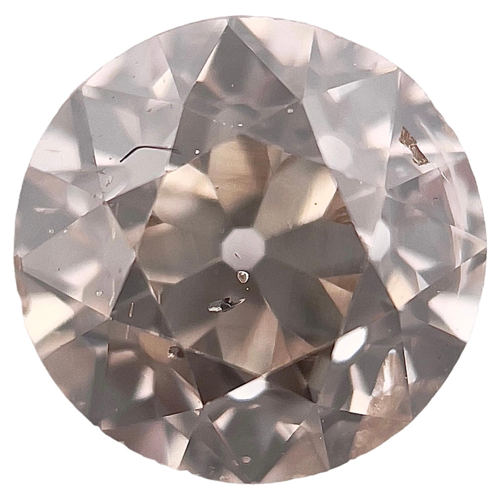 0.83 Carat Circular Brilliant GIA Certified Q to R Range, Very Light Brown I1 CL For Sale