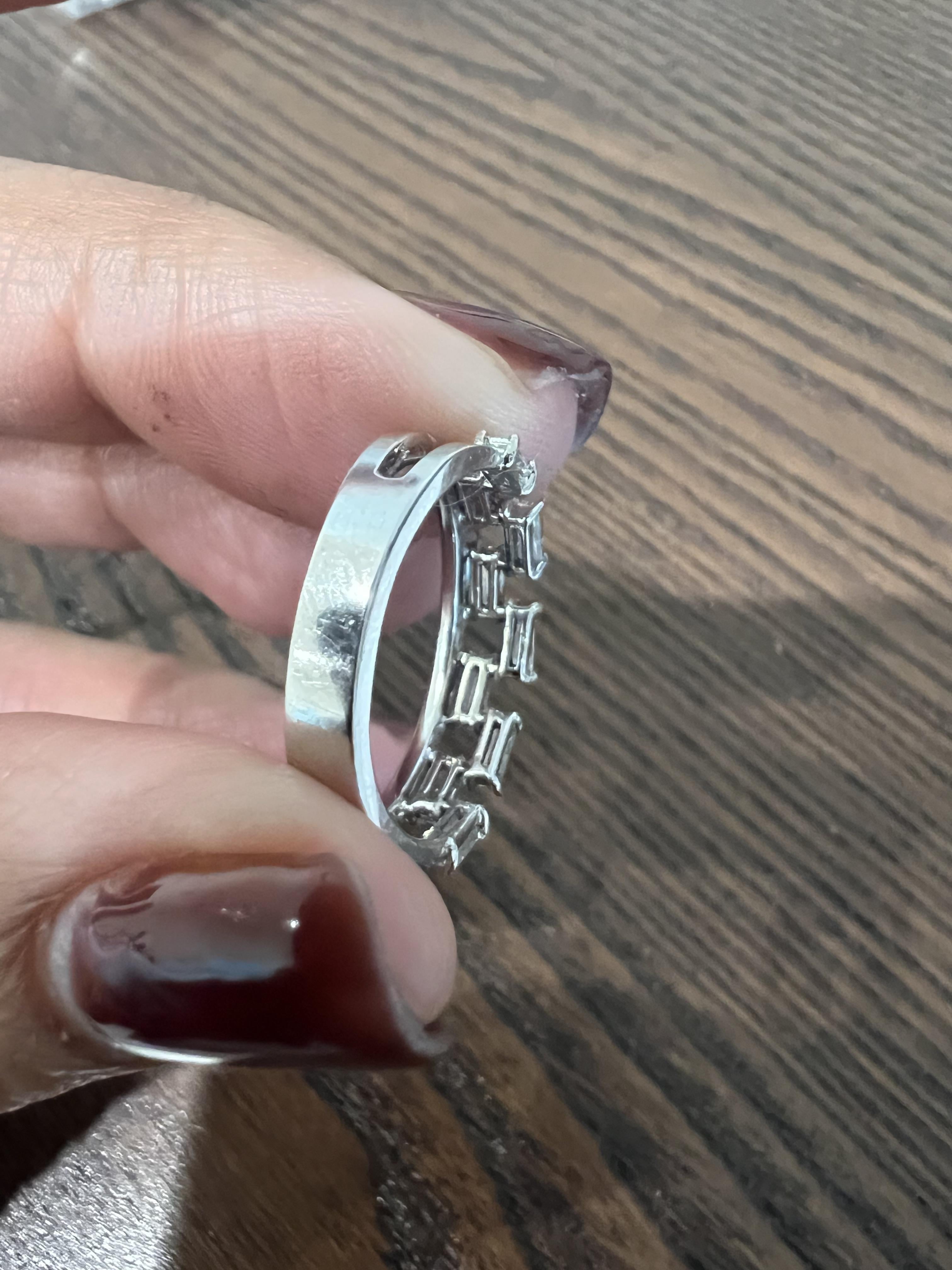 0.83 Carat Diamond Baguette White Gold Band For Sale 2