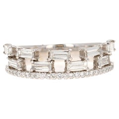 0,83 Quilates Diamante Baguette Anillo Oro Blanco