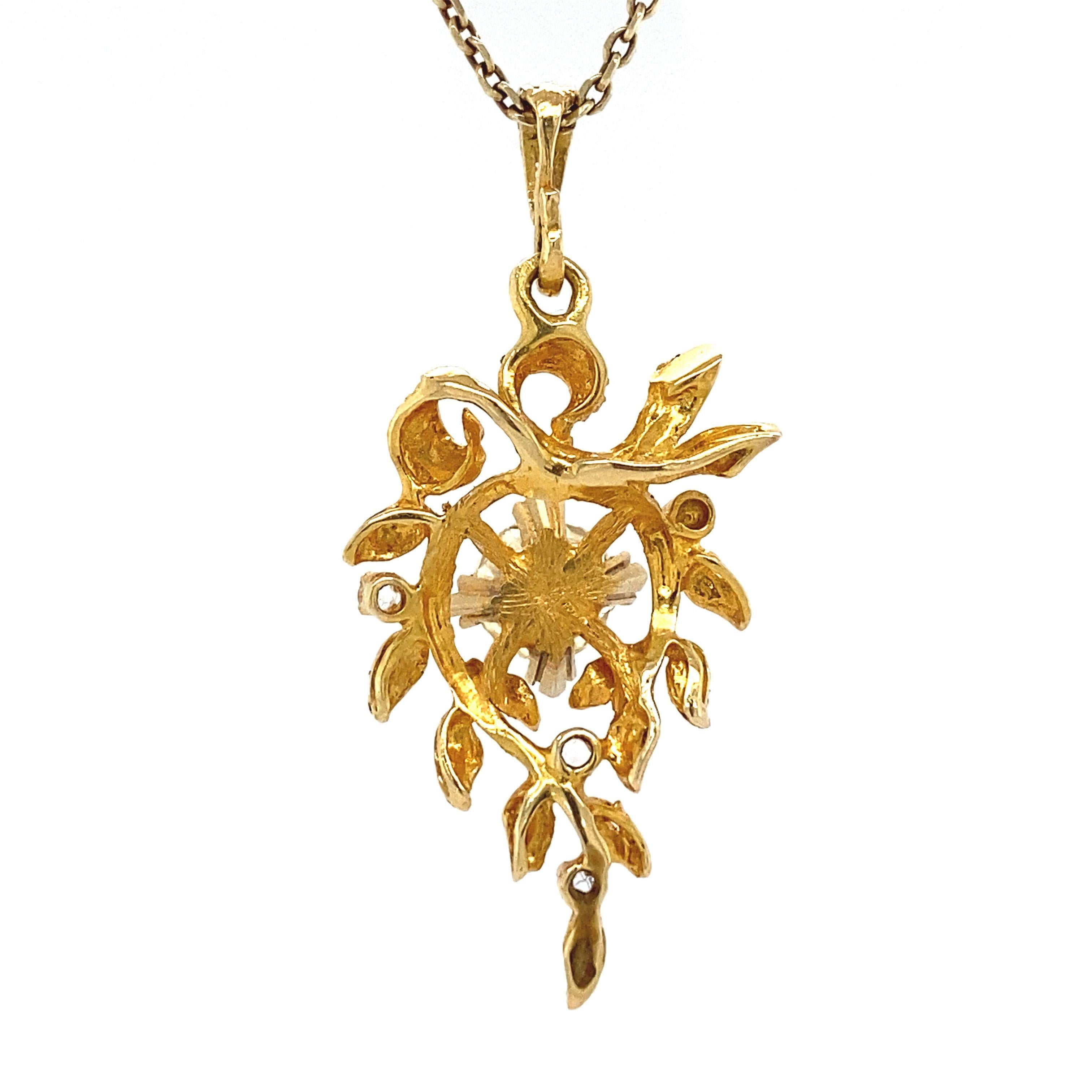 0.83 Carat Diamond Gold Pendant In Good Condition For Sale In AMSTERDAM, NL