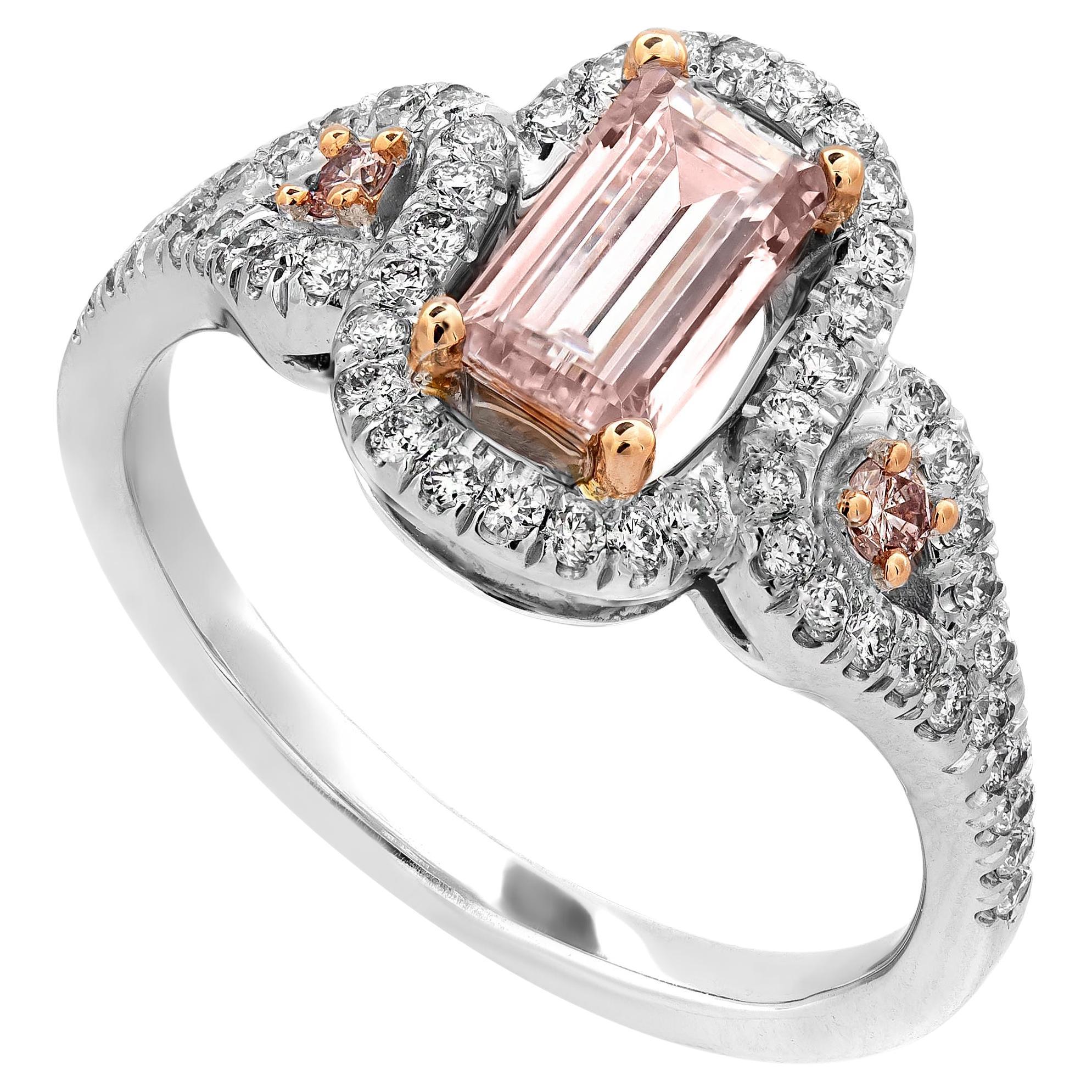 Bague en diamant rose de 0,83 carat certifiée par HRD Antwerp et GWlabs en vente