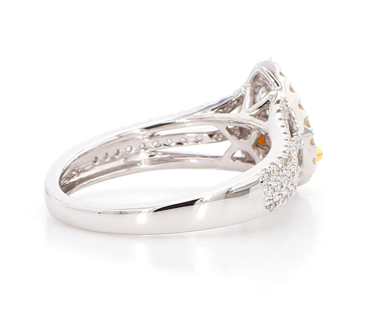 0,83 Karat Fancy Vivid Yellow-Orange-Diamantring in Birnenform [GIA#1156549673] im Angebot 1