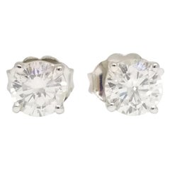 0.83 Carat Natural Diamond Round Studs