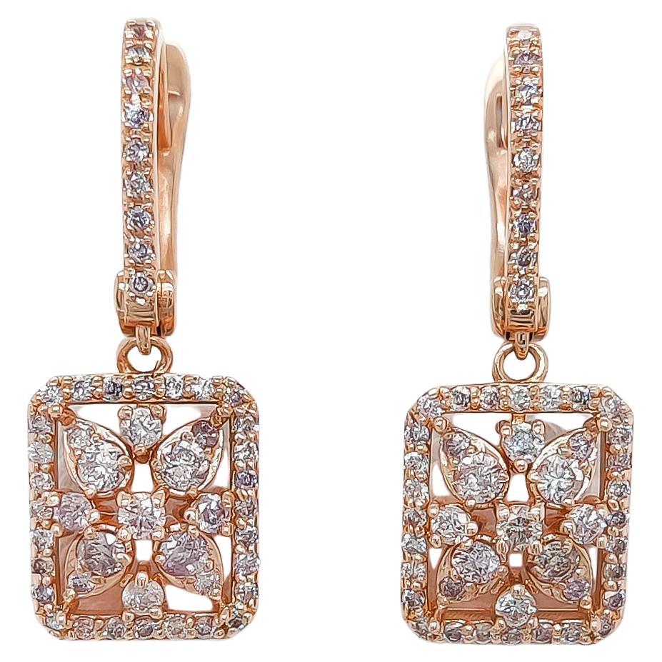 ROSE COUTRE PINK GOLD DIAMOND STUD EARRINGS
