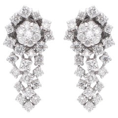 0.83 Carat SI Clarity HI Color Diamond Stud Earrings 18 Karat White Gold Jewelry