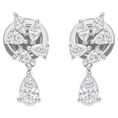 0,83 Karat SI/H Birnen-Diamant-Ohrringe im Marquise- Brillantschliff 18 Karat Weißgold