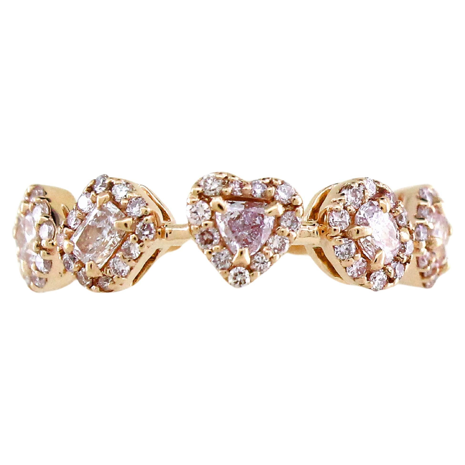 0.83 carats pink diamond fancy cut ring 