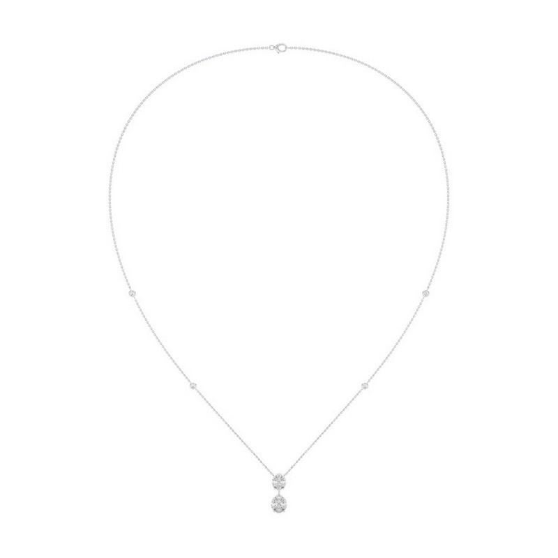 Overview:
The Moonlight Collection’s delicate necklace is a stunning and refined piece, featuring 0.83 carats of marquise diamonds set in 18K white gold. This necklace combines the unique shape of marquise diamonds with the warm hue of white gold,