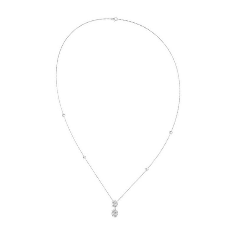 Modern 0.83 CTW marquise diamonds 18K White gold moonlight Collection Delicate Necklace For Sale