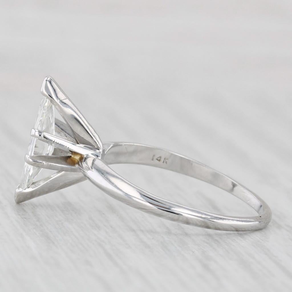 0,83ct Marquise Brillant Solitär Verlobungsring 14k Weißgold Größe 5,5 im Zustand „Gut“ im Angebot in McLeansville, NC