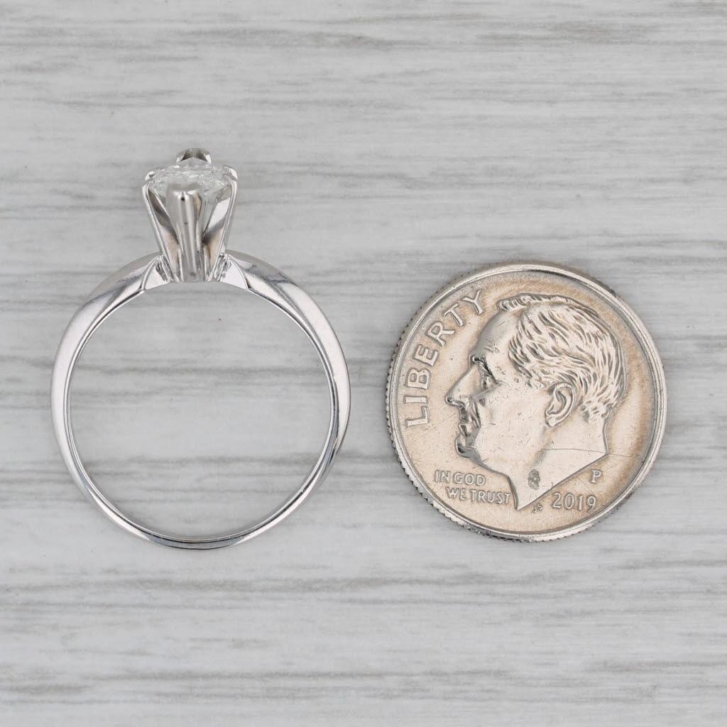 0,83ct Marquise Brillant Solitär Verlobungsring 14k Weißgold Größe 5,5 im Angebot 4