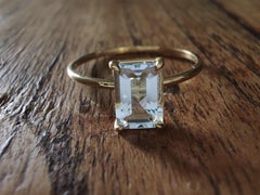 0.83ct Natural Aquamarine Solitaire gift Ring 18K Gold – Black Friday