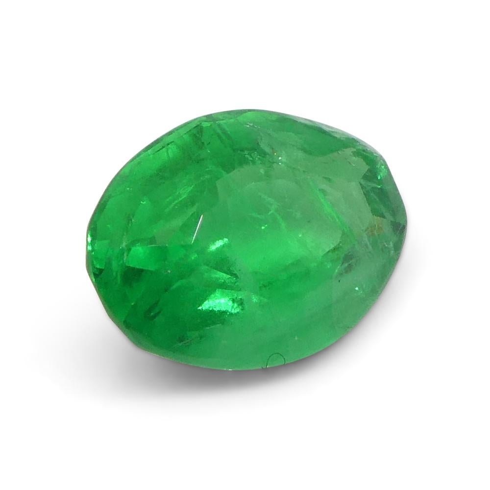 0.83ct Oval Green Emerald from Colombia For Sale 6