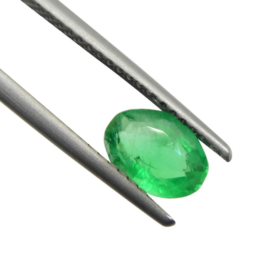 0.83ct Oval Green Emerald from Colombia For Sale 7