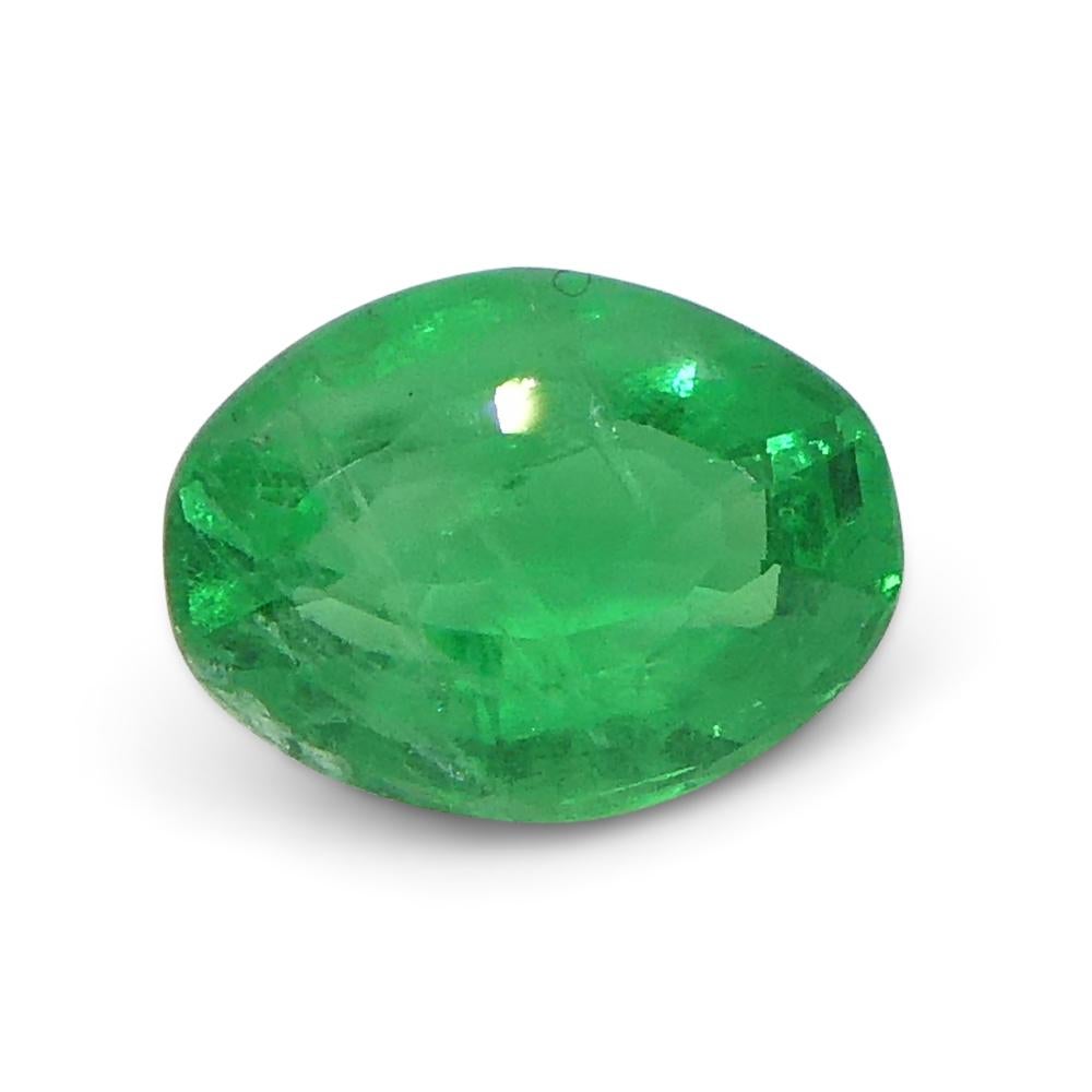 0.83ct Oval Green Emerald from Colombia For Sale 1