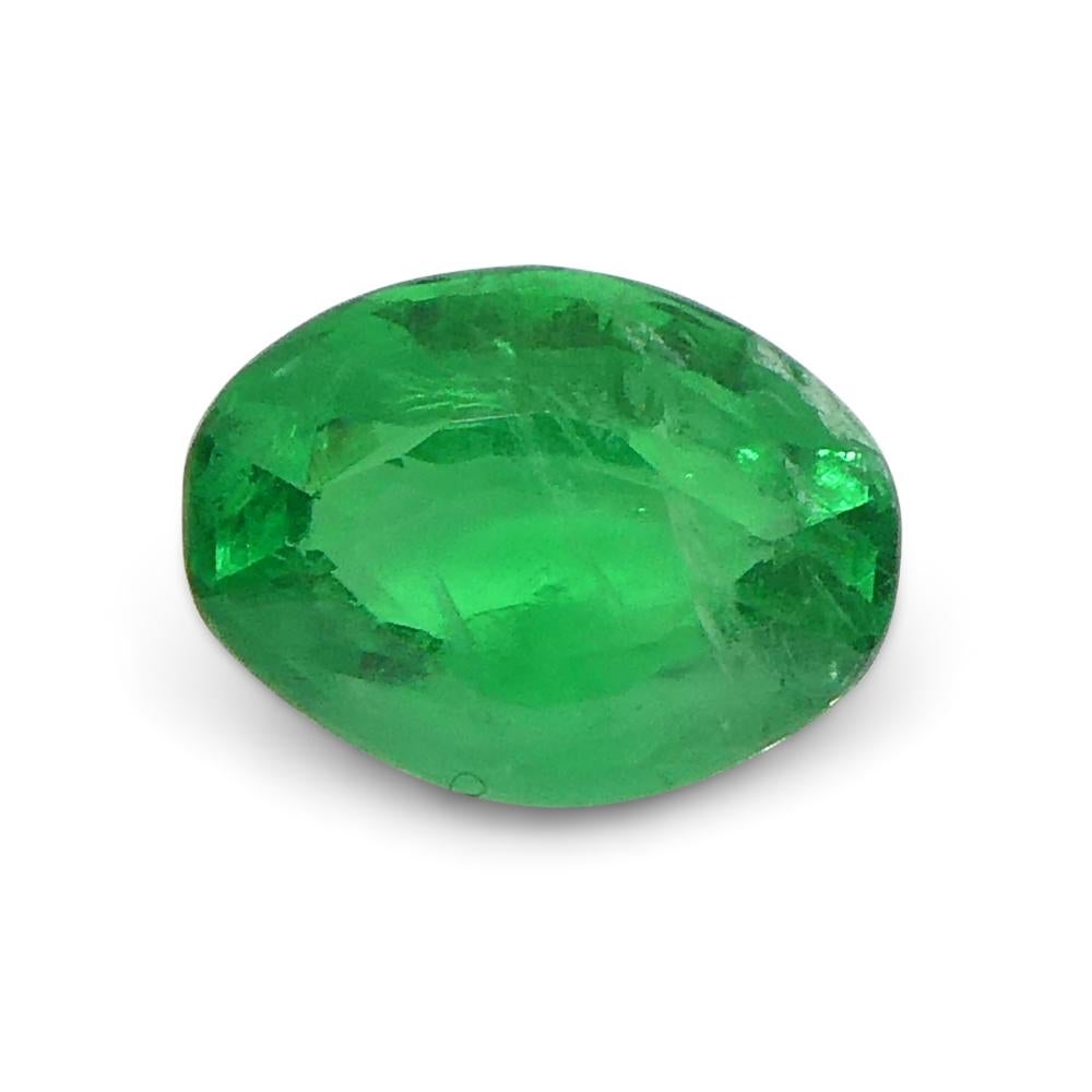 0.83ct Oval Green Emerald from Colombia For Sale 3