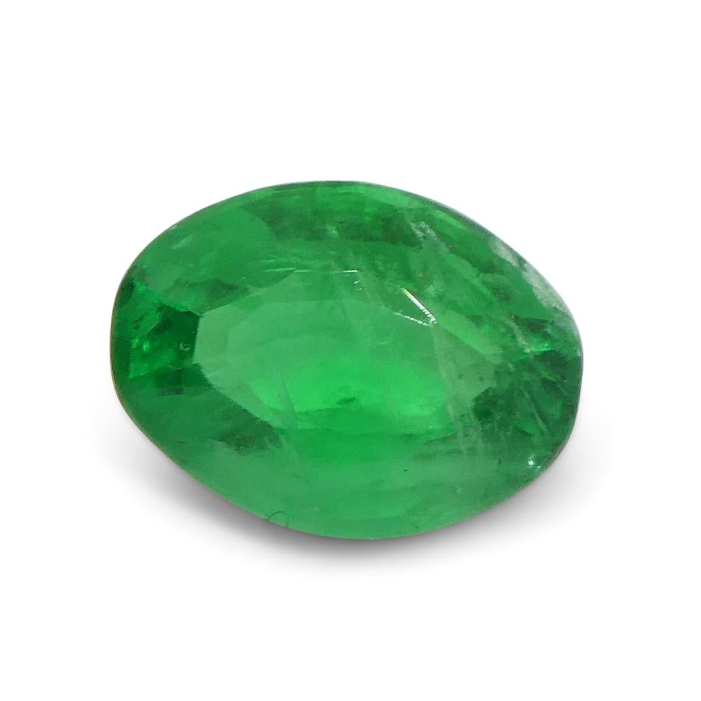 0.83ct Oval Green Emerald from Colombia For Sale 4