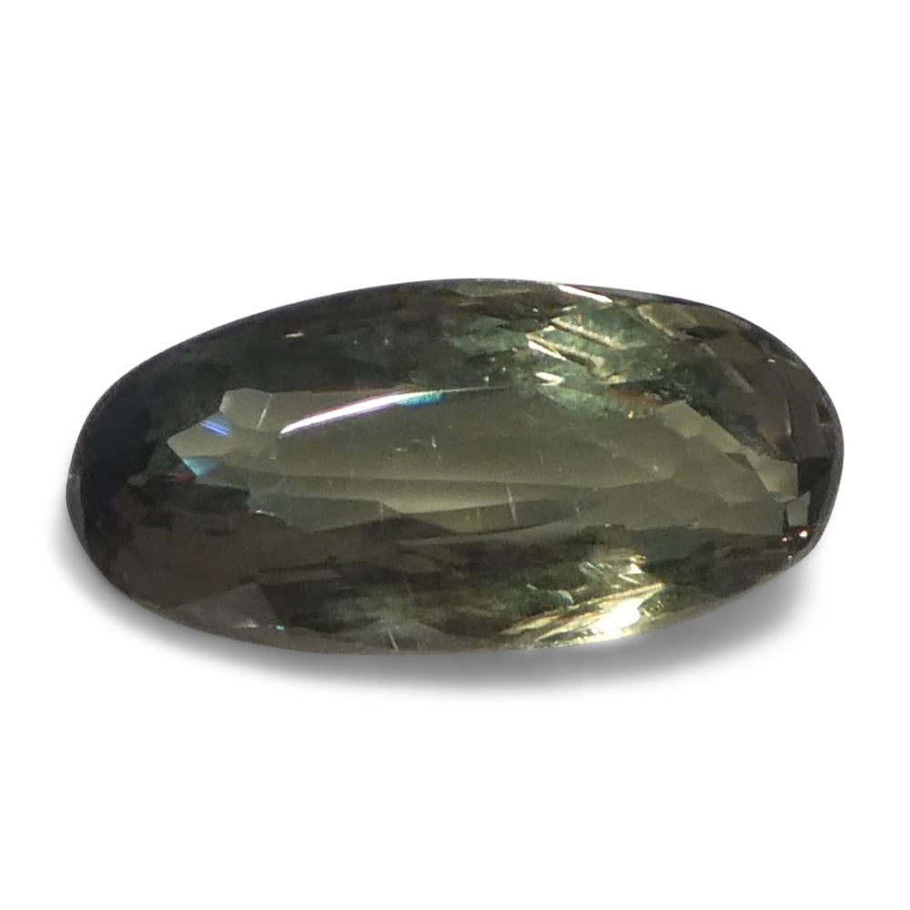 0.83ct Ovaler gelblich grüner bis gelblich brauner Alexandrit aus Sri Lanka im Angebot 7