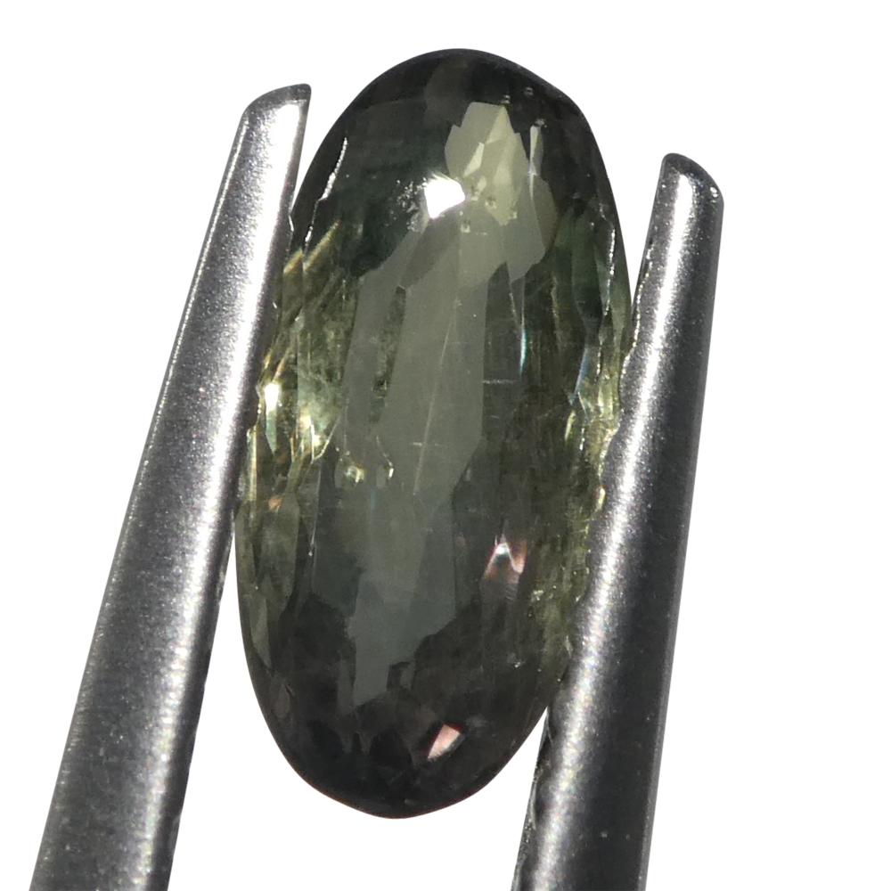 0.83ct Ovaler gelblich grüner bis gelblich brauner Alexandrit aus Sri Lanka im Angebot 8
