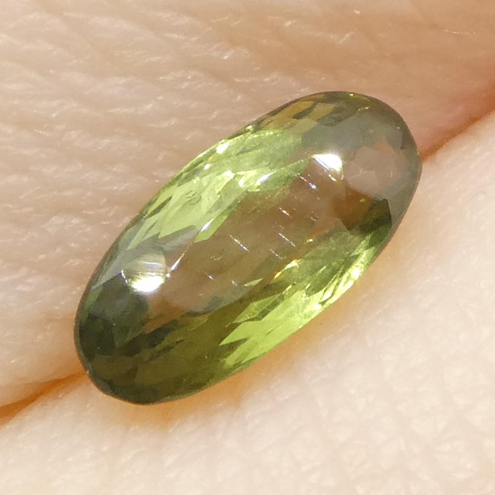 0.83ct Ovaler gelblich grüner bis gelblich brauner Alexandrit aus Sri Lanka im Angebot 5