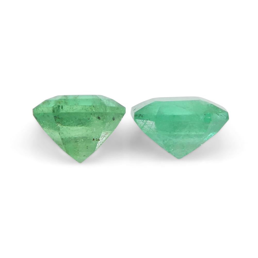 0.83ct Pair Square Green Emerald from Colombia For Sale 8