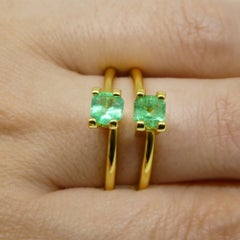 0.83ct Pair Square Green Emerald from Colombia
