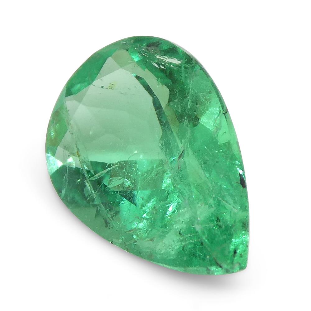 0.83ct Pear Green Emerald from Colombia For Sale 2