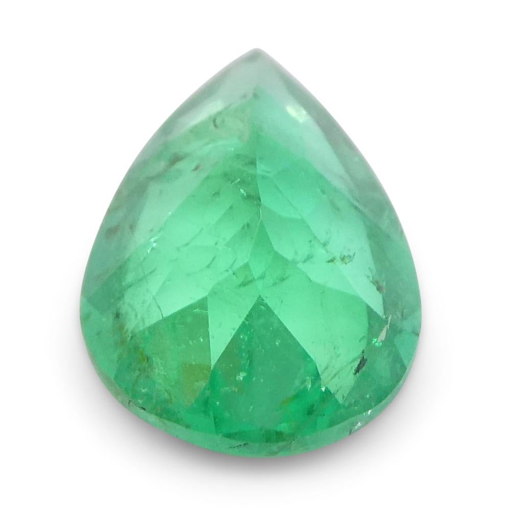 0.83ct Pear Green Emerald from Colombia For Sale 3