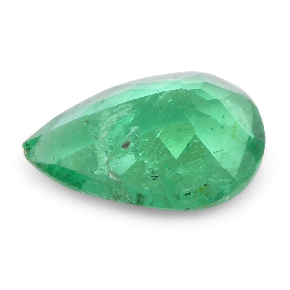 0.83ct Pear Green Emerald from Colombia For Sale 4