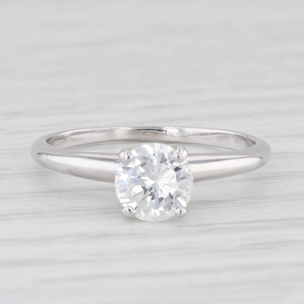 Round Cut 0.83ct Round Solitaire Diamond Engagement Ring 14k White Gold Size 6.5