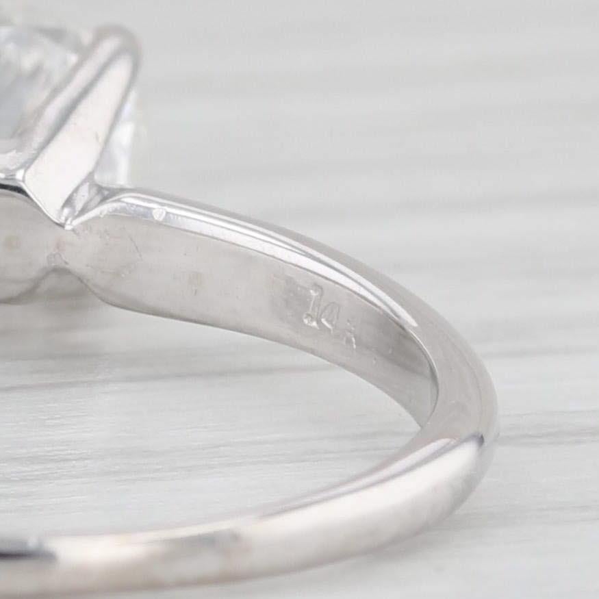0.83ct Round Solitaire Diamond Engagement Ring 14k White Gold Size 6.5 In Good Condition In McLeansville, NC