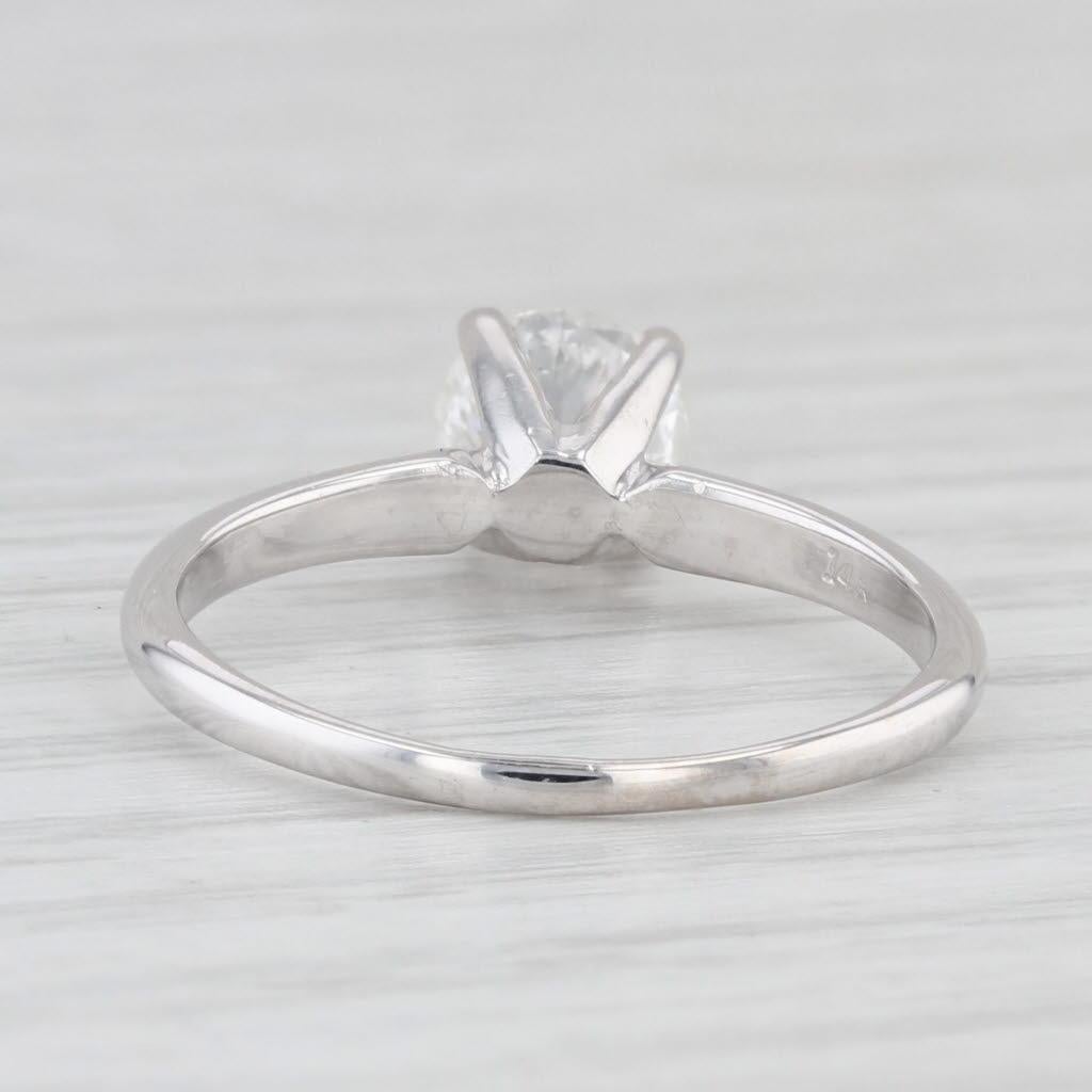 Women's 0.83ct Round Solitaire Diamond Engagement Ring 14k White Gold Size 6.5
