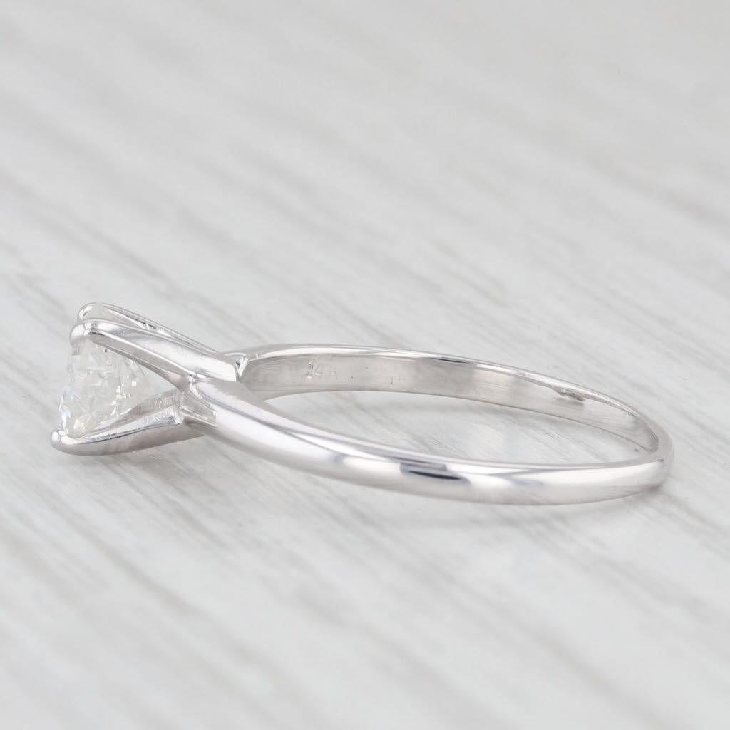 0.83ct Round Solitaire Diamond Engagement Ring 14k White Gold Size 6.5 2