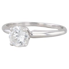 0.83ct Round Solitaire Diamond Engagement Ring 14k White Gold Size 6.5